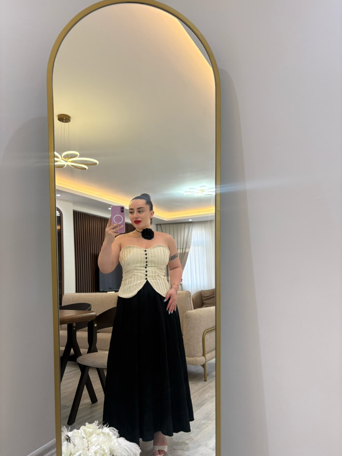 SİYAH BELDEN LASTİKLİ MAXİ ETEK — alternatif görünüm
